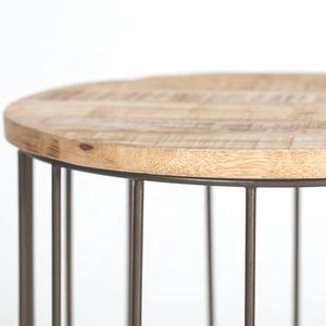 Vente en gros Table basse personnalisée de qualité supérieure en bois massif fer cuivre fini Artisan moderne Design pour meubles de maison - Product Image 4