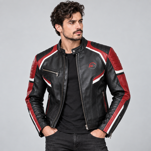 Veste de moto Racing Wear, 100% cuir durable, veste de moto unisexe, coupe confortable, design élégant, veste de moto - Product Image 1