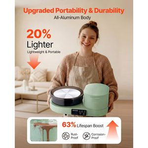 Tornio per Ceramica Elettrico da Tavolo in Alluminio da 11 Pollici, 450W, per Adulti, Velocità Regolabile 30-300 RPM - Product Image 3