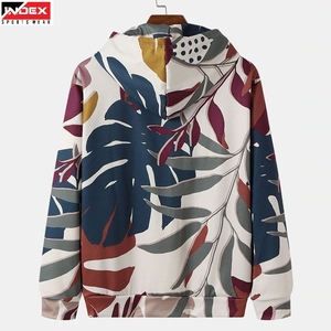 Sudadera con Capucha Extra Grande Unisex con Estampado de Hojas Tropicales, Ropa Casual de Verano, Sudadera Transpirable de Poliéster Tejido - Product Image 2