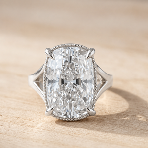 DEF Color VS VVS Clarity IGI Certified <b>Cushion</b> & <b>Round</b> Lab Diamond 10K 14K 18K Solid Gold Hidden Halo Ring Fine Engagement Ring - Product Image 2