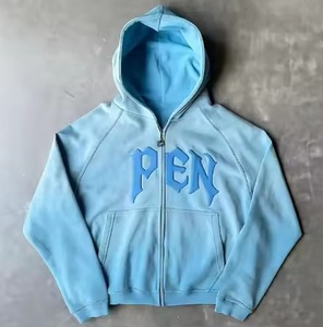 Customized Logo Wholesale Distressed Heavyweight 450gsm Hoodies Double Layer Streetwear Stone Washed <b>Pullover</b> Cropped Sun Faded - Product Image 5