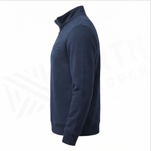 North Approach <b>Men's</b> Quarter <b>Zip</b> Fleece Pullover Navy Regular Fit Casual Sweatshirt Autumn Wear - Product Image 3