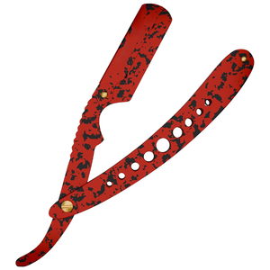 Rasoir droit pliant à lame unique en acier inoxydable résistant à la rouille, camouflage rouge, avec logo personnalisé, pour barbier, fournisseur OEM ODM - Product Image 6