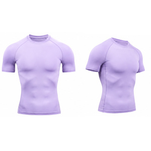 T-shirt de compression personnalisé pour homme, séchage rapide, extensible, pour la gym, le fitness, l'entraînement sportif, sous-vêtement de sport, haut d'entraînement athlétique, fournisseur OEM - Product Image 1
