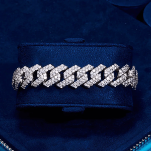 10K Solid Gold Lab Grown Diamond Pave Cuban Link Bracelet 7-9 Inch 6MM 16MM Unisex <b>Men</b> Women Party Gift - Product Image 2