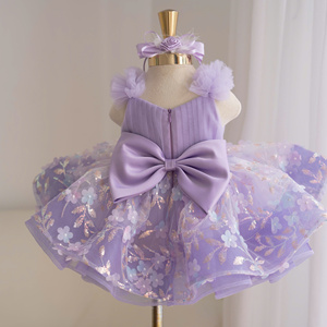 Robe de Soirée Princesse Scintillante en Tulle à Épaules Bouffantes pour Filles, Rose et Jaune, Vente en Gros, Fabricant Nhung Nguyen OEM - Product Image 4