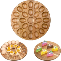 Plateau à œufs en bois avec 12 compartiments, lavage à la main uniquement, outils pratiques pour œufs, plateau à œufs en bois