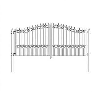 Portail battant double classique London 14 en fer forgé, haute qualité, étanche, facile à assembler, prix usine, vente en gros, fabricant - Product Image 5