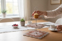Support à gâteau rond à étages en résine, présentoir élégant pour desserts, centre de table pour fêtes