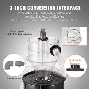 Separatore di Polvere Ciclonico Retrofit da 4 Pollici con Connettore per Tubo da 2 Pollici in ABS e Motore come Componente Principale - Product Image 4