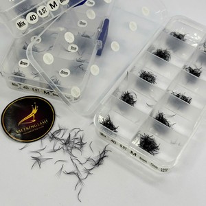 Fournisseur en gros et au détail d'extensions de cils, bouquets de cils en vrac 3D-20D, tailles mixtes 7-20mm, courbures C/D/M/L, fibres synthétiques, logo personnalisé - Product Image 1