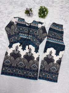 Conjunto de Kurta y Palazzo Estampado para Mujer – Elegante Traje Étnico Coordinado para Uso Casual, Festivo y Diario - Product Image 5