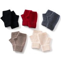 Gants sans doigts en laine 100% tricotée pour l'hiver, OEM et ODM, mitaines thermiques d'extérieur, gants chauds en cachemire