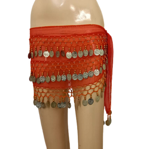 Pañuelo de cadera para danza del vientre, falda de danza del vientre con monedas brillantes, equipo de disfraz de baile, EE. UU. - Product Image 5