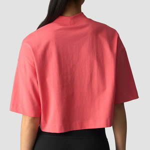 Camiseta Deportiva Holgada de Talla Grande para Mujer con Diseño de Cuello Alto Acanalado, Hombros Caídos, Cómoda y Ligera para Gimnasio - Product Image 2