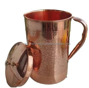 NUEVO DISEÑO EXPORTACIONES Ecológico Cobre-Metal en relieve Vasos Perilla de latón Tapa de jarra de dormitorio desechable Colores/Logotipo personalizados - Product Image 1