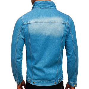Fall High-End High Street Denim Jacket <b>Men</b> Stand Collar Front Logo Baggy Multi-Pocket Breathable Waterproof Windproof Casual - Product Image 2