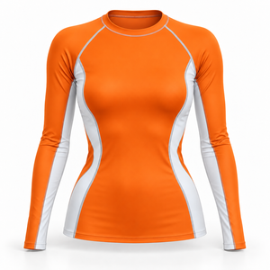 OEM Breathable <b>Womens</b> <b>Rash</b> <b>Guards</b> Customized Custom <b>Womens</b> Slim Fit <b>Rash</b> <b>Guard</b> Lightweight Sublimated Print Sportswear - Product Image 2