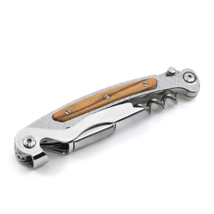 Couteaux pliants multifonctions avec tire-bouchon, ouvre-bouteille et détails de manche en bois pour le service du vin, les repas en plein air et les voyages - Product Image 5