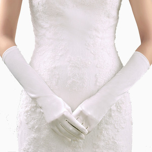 Gants longs de mariée en satin extensible de 38 cm, pour opéra, poignet-coude, 22 couleurs, accessoires de costume de cosplay, gants de mariage - Product Image 4