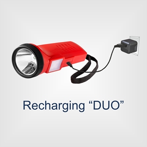 Linterna LED multimodo con batería de iones de litio de 1200mAh, cuerpo ABS, 2 modos de iluminación, luz lateral de emergencia incorporada para uso prolongado - Product Image 4