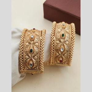 Juego de Brazaletes Kada Abribles con Piedras Pota Chapadas en Oro, Colección de Joyería de Moda para Mujer, Colección Festiva para Bodas - Product Image 1