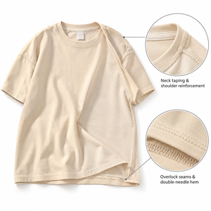 Camiseta de Algodón Grueso Unisex Personalizada, con Logotipo en Relieve, Hombros Caídos, Estilo Urbano, Fabricación OEM con Marca Privada - Product Image 5