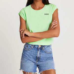 T-shirt moderne et tendance pour femme, coupe ample, style décontracté, prix abordable, avec personnalisation du logo, matière douce 2026 - Product Image 5