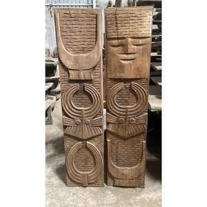 Panneau mural en bois sculpté à la main du peuple Naga – Art mural ethnique ancien, sculpture murale en bois artisanale de la tribu Naga - Product Image 1