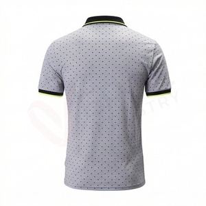 Polo à manches courtes pour homme, imprimé à pois gris, respirant, tricoté, décontracté, coupe classique - Product Image 2