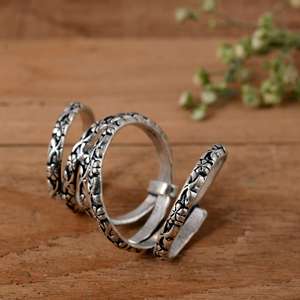 SHYAM JEWELRS Handmade 925 Sterling Silver Textured Arthritis <b>Ring</b>-4-Spiral Adjustable Luxury Unisex <b>Statement</b> <b>Ring</b> - Product Image 2