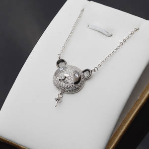 Collar con Colgante Vacío de Plata S925 con Perla de Panda para Mujer, Accesorios de Joyería DIY de Moda 346 - Product Image 1