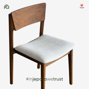 Silla de Comedor de Madera de Teca Sólida de Estilo Mid-Century con Asiento Tapizado, Silla Moderna de Madera para Restaurante, Hotel o Cafetería - Product Image 3
