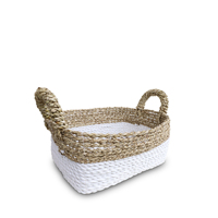 Panier de rangement rectangulaire en jonc de mer Gubuk Bali avec poignée, écologique, multifonctionnel, décoration d'intérieur pour le rangement de la cuisine