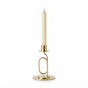 Elegant Gold Metal Loop Design Single Taper <b>Candle</b> <b>Holder</b> Decorative <b>Tall</b> Candlestick Stand for Table Home Decor Wholesale Trade - Product Image 1