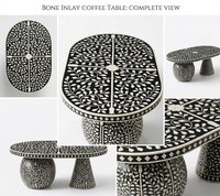 Table basse en bois moderne de haute qualité, faite à la main, avec incrustations en os, taille et couleur personnalisables, durable, facile à nettoyer, pour salon