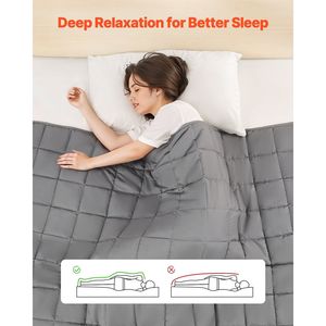 Coperta ponderata King Size da 25 libbre (88 x 104 cm) con perline di vetro rinfrescanti e traspiranti, per tutte le stagioni, per il comfort del letto - Product Image 2