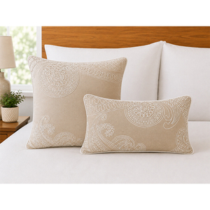 Premium Cotton Chambray Embroidered Cushion <b>Cover</b> | Luxury Decorative <b>Throw</b> Pillow <b>Cover</b> for <b>Sofa</b>, Living Room & Home Decor - Product Image 3
