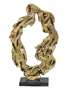 Escultura Moderna Abstracta de Aluminio Dorado, Figura Texturizada con Forma de Bucle Orgánico, Decoración de Lujo para el Hogar, Adorno Artístico para Sala de Estar u Oficina - Product Image 2