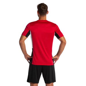 Ensemble maillot et short de football unisexe à empiècements contrastants, col ras du cou, séchage rapide, kits d'entraînement de football, uniforme personnalisé, fournisseur en gros - Product Image 3