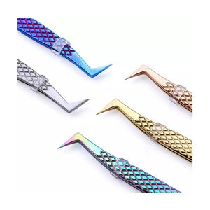 Pinzas para Extensión de Pestañas MAHFOOZ INSTRUMENTS de Acero Inoxidable con Recubrimiento en Polvo Plateado, Agarre de Diamante de 90 Grados, Antiestáticas y Duraderas - Product Image 6