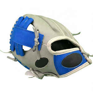 Warpro Industry <b>Blue</b> Synthetic Insulated Split Finger Baseball Glove Left-handed H-Web Hook Loop Closure Adult Non-Slip Catcher - Product Image 4