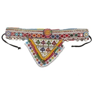 Vintage Belt Belly Dance Bead Afghani Traditional Waist Belt Kuchi Tribal BB045A <b>Old</b> Banjara Real Vintage Handmade Beaded Belts - Product Image 1