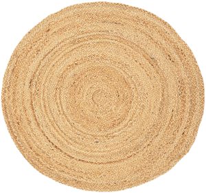 Natural Jute Braided Round Area Rug 3 Feet Boho Style Solid Color Flat Pile <b>Waterproof</b> Non-Slip Medium Thickness <b>Floor</b> <b>Mat</b> - Product Image 6