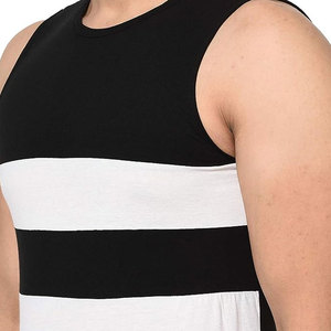 2026 <b>Mens</b> Black <b>White</b> Stripe Tank Top Color Block Gym Workout <b>Vest</b> Summer Training Sports Shirt - Product Image 5