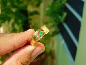 Bague Cœur Émeraude avec Pendentif Halo, Bijoux de Luxe, Cadeau Élégant pour Femme, Argent Sterling 925 Plaqué Or 14K - Product Image 6