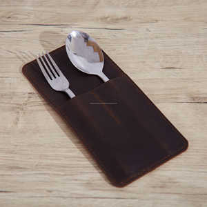 Premium Handmade Eco-Friendly Leather <b>Cutlery</b> Holder Luxury Design for Restaurant Dining Organizer Rustic Flatware Storage - Product Image 6