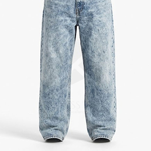 Mens Denim Acid Wash Baggy Jeans Oversized Fit Loose Vintage Washed Streetwear Casual Wear Retro Style Fashion Apparel - Product Image 4