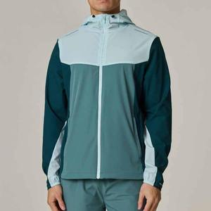 Custom Men's Lightweight Polyester Tracksuit Hooded <b>Zip</b> <b>Up</b> <b>Jacket</b> and Pants Set Athletic Fit Sportswear with Zipper Pockets OEM - Product Image 4
